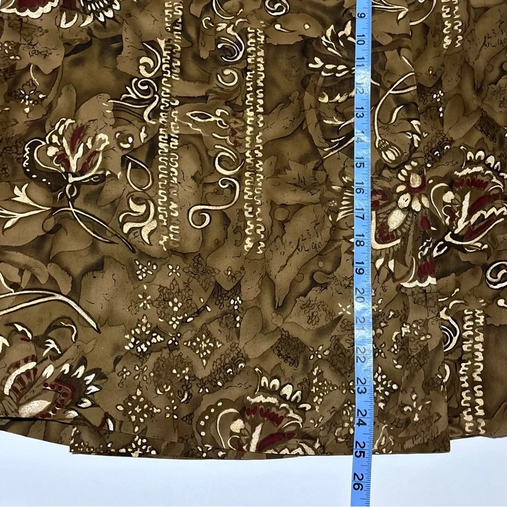 100% silk 90s boho earthy goth wrap skirt, Dana Buchman size 14 - Picture 7 of 11